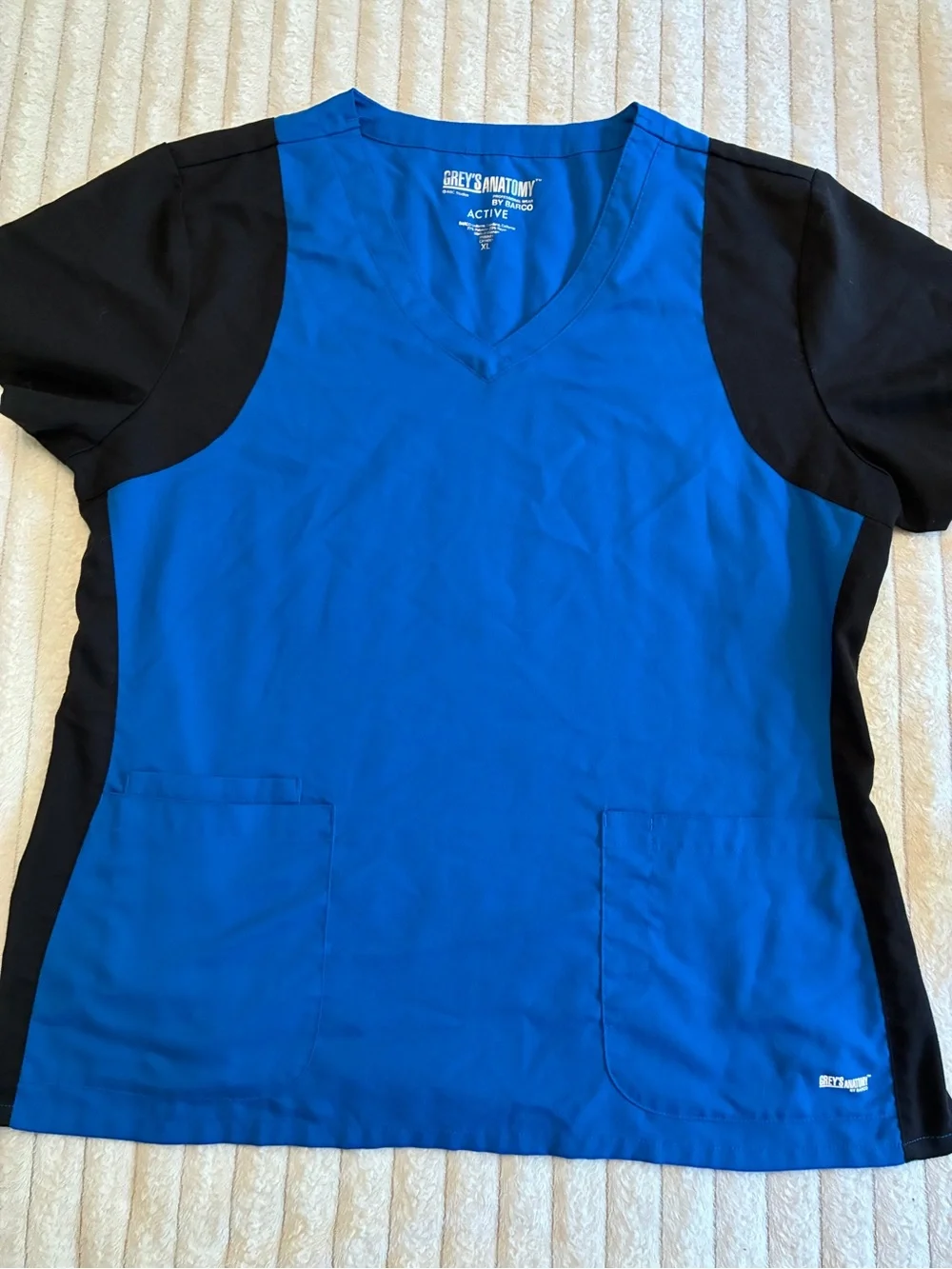 Grey's Anatomy by Barco Active Scrub Set Women's XL | Royal Blue with Black Acce